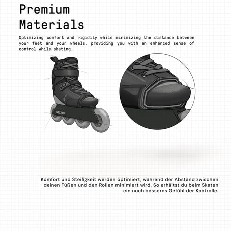 SKAWISK-GPS-BK WIZARD General Purpose Skates – Black | UFS Mounting | Vielseitige, Fitness, Freeride, Wizard & Urban Inlineskates freeskates free skate freeride city skates inliner rollerblades hardboot hardshell hartschalen skate skamidan weil am rhein deutschland lörrach freiburg basel skamidan skateshop