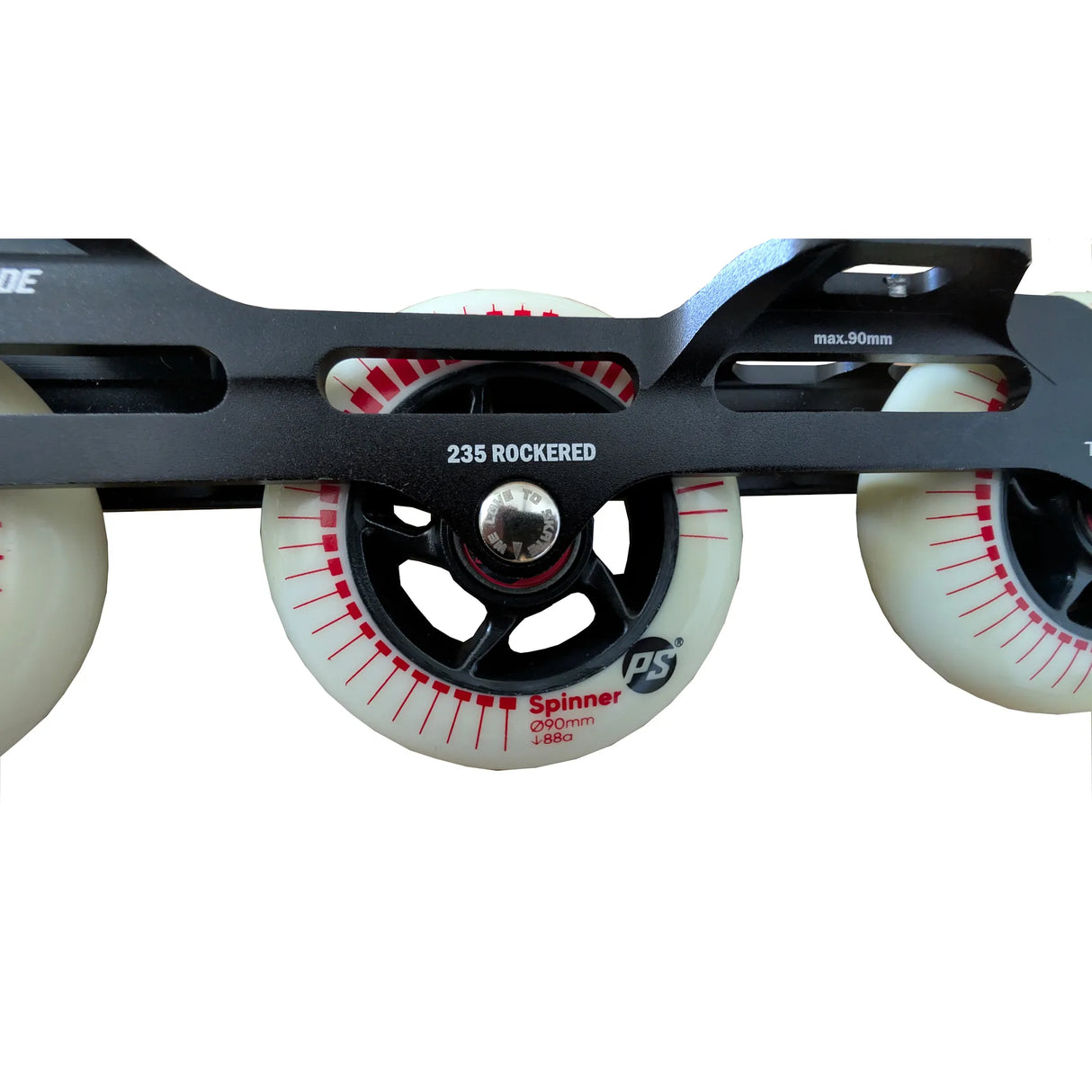 POWERSLIDE Trinity Nexus Rocker Frame RTR Black & White – Spinner Wheels 3×84mm/3×90mm 88A | Slalom & Freestyle Inline Skating Frame
