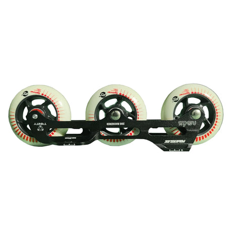 POWERSLIDE Trinity Nexus Rocker Frame + Spinner Wheels 3x84mm 88A | 205mm | White | Freestyle Inline Skating