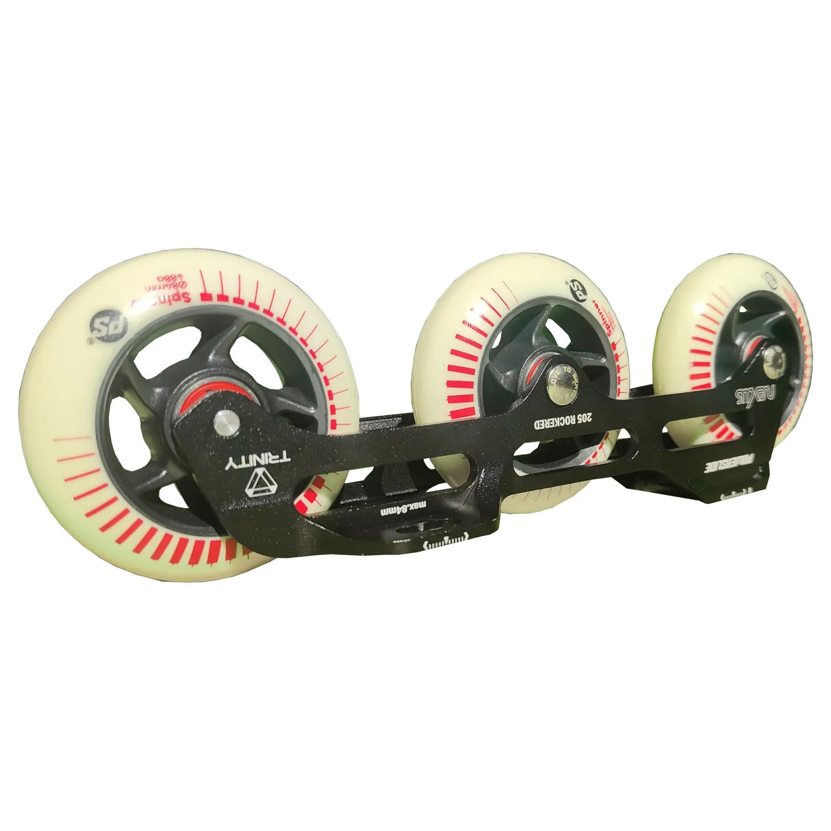 POWERSLIDE Trinity Nexus Rocker Frame + Spinner Wheels 3x84mm 88A | 205mm | White | Freestyle Inline Skating