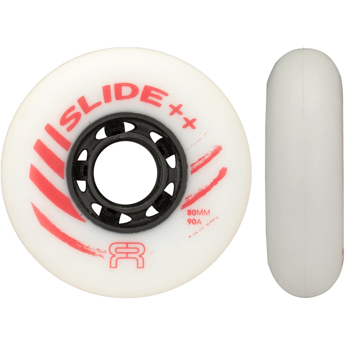 FR SKATES FR Slide Plus Wheels 80mm 90A –  Weiß-Rot – | Rollen zum Sliden | Urban, Freeride, Aggressive & Freestyle Inline Rollen