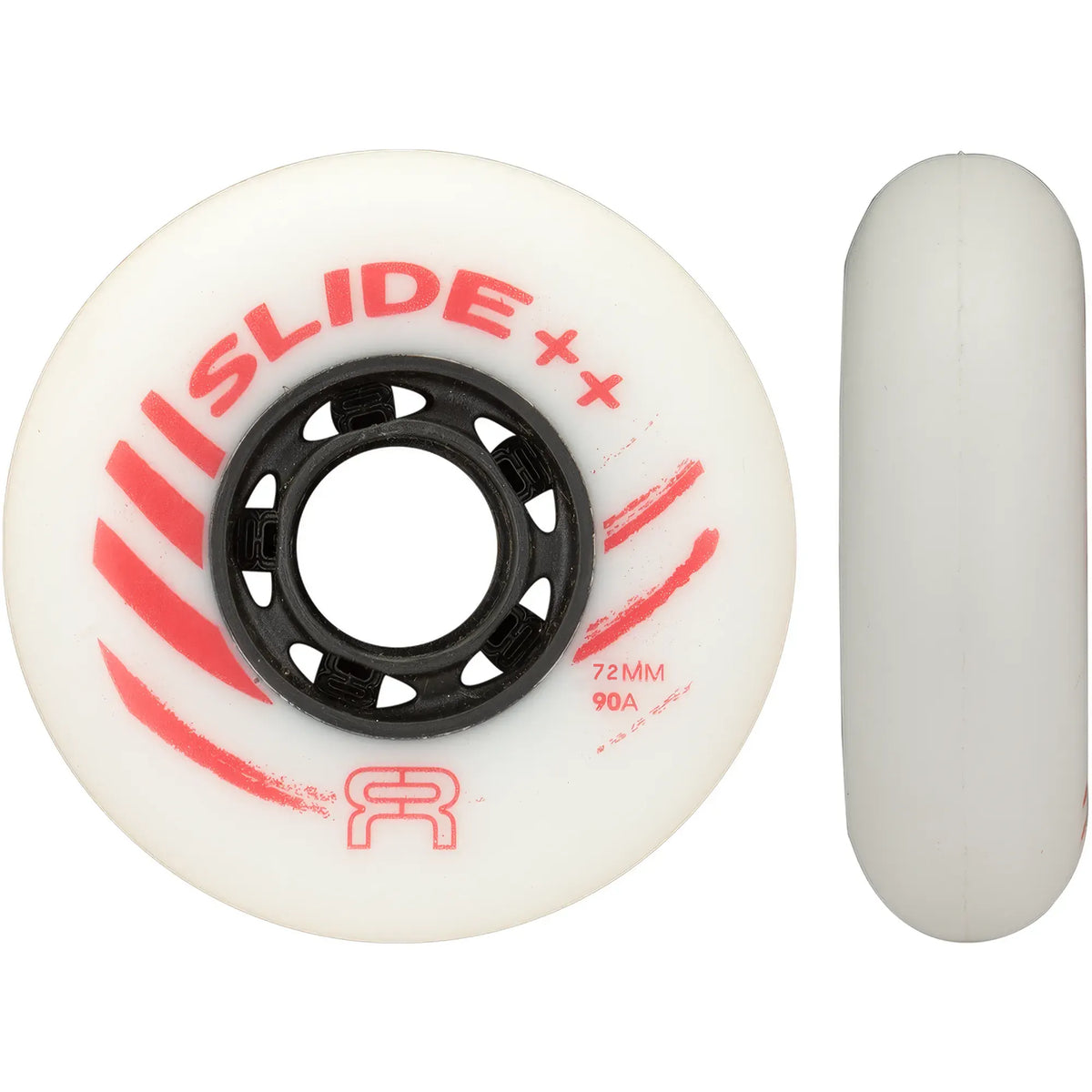 FR SKATES FR Slide Plus Wheels 72mm 90A – White-Red – | Wheels for sliding | Urban, Freeride, Aggressive & Freestyle Inline Wheels