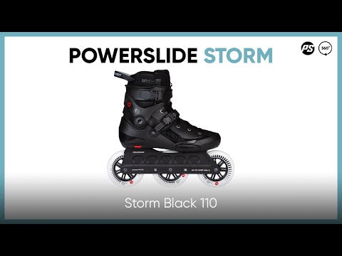 POWERSLIDE Storm Black 110 | 88A SHR ABEC 9 | Schwarz | 165mm Dual Point Mounting | Urban Inlineskates